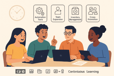 creator commerce revolution Team Collaborating on Multi-Channel Strategy