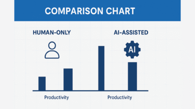 Comparison Chart of Human VS AI-Assisted Content Creation Productivity