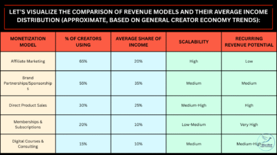 Comparison of Creator Revenue Models and Average Income Distribution