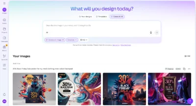 Canva AI editor generating Images